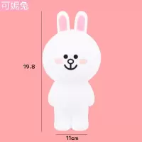 韩版卡通立体布朗熊硅胶笔袋中学生女生文具盒创意大容量可爱笔盒 小兔【送三支笔】
