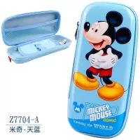 3d笔袋女生三层大容量可爱小清新小学生用男女铅笔盒文具盒 7704-平面-米奇天蓝