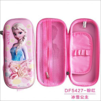 3d笔袋女生三层大容量可爱小清新小学生用男女铅笔盒文具盒 5427--3D印花蝴蝶结-粉色