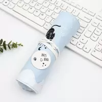 萌小奇韩版网红笔袋女生简约卷笔袋初中学生文具盒拼接可爱铅笔袋 2835蓝色