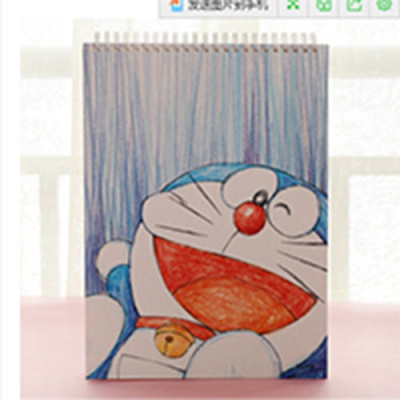 买二送一画本绘画本图画本美术a4画画本空白素描本50张本子线圈16 叮当猫大笑
