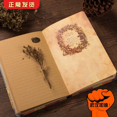 a5欧式复古风格彩页日记本 个性创意牛皮纸插画心情笔记本子礼品