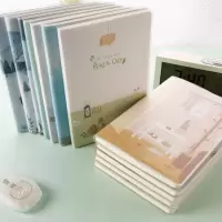 文具简约清新胶套本b5笔记本 大学生记事本加厚笔记本子 学生用可爱创意a5记事本4本装