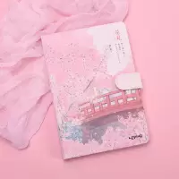 手帐本少女心彩页手绘套装复古手账本ins可爱韩版笔记本子日记本 花见-廊桥