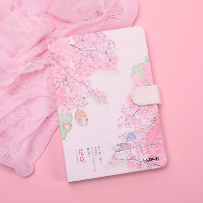 手帐本少女心彩页手绘套装复古手账本ins可爱韩版笔记本子日记本 花见-花间