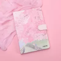 手帐本少女心彩页手绘套装复古手账本ins可爱韩版笔记本子日记本 花见-河畔