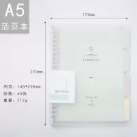 活页本笔记本子可爱韩版可拆卸b5替芯手账本文具学生用品便宜 A5水色透明绿色