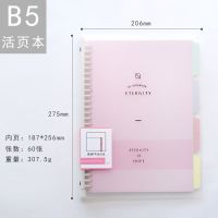 活页本笔记本子可爱韩版可拆卸b5替芯手账本文具学生用品便宜 活页本粉色