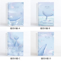 笔记本子可爱韩版学生加厚少女心日记本记事小清新线圈本手账本a5 银河的鲸(151张/302页) 1本