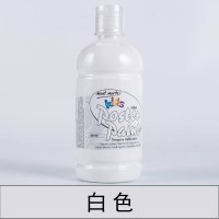 儿童无毒水粉颜料500ml大瓶装罐装12/18色24色套装初学者幼儿园可水洗挤压式绘画工 白色 单瓶500ml(大瓶装)