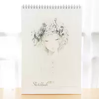 速写本画画本a4素描本手绘小清新简约写生图画本彩铅本涂鸦绘画本 花环女孩~A4