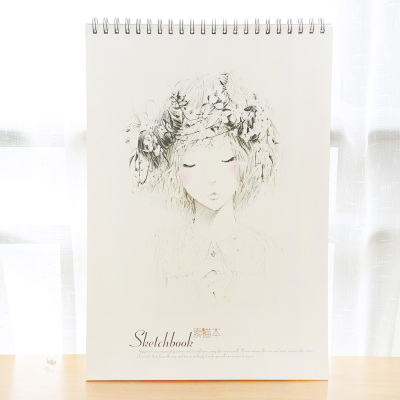 速写本画画本a4素描本手绘小清新简约写生图画本彩铅本涂鸦绘画本 花环女孩~A4