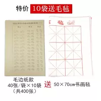 颜真卿描红宣纸颜体多宝塔楷书基础笔画简单笔顺临摹字帖小学生成人初学者 毛边纸款10袋共400张【送毛毡】 颜真卿笔画描红