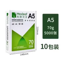 a5纸a5打印复印纸整箱70g白纸单包500张a4稿纸学生用学习演算绘画纸整箱5包装办公用品打印 A5整箱10包/箱