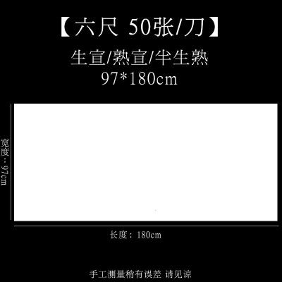 半生半纸书法专用纸100张 六 六尺(97cm*180cm*50张) 生宣[适用于:国画写意画、山水泼墨画、书法作品用]