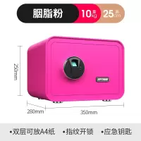 [48小时发货]保险柜家用小型25cm35cm45cm迷你隐形指纹密码保管箱防盗小型保险箱柜入 [25CM]指纹粉色II