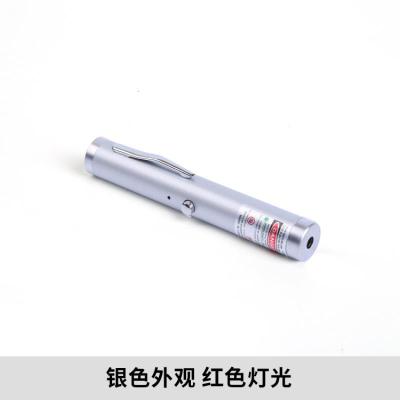 短款激光手电售楼部激光灯绿红外线射笔售楼usb充电沙盘笔镭射灯 红光外观(梦幻银)