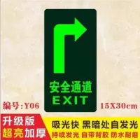 安全出口夜光贴夜光墙贴安全出口墙贴安全出口指示牌安全通道标识 Y06一包10张