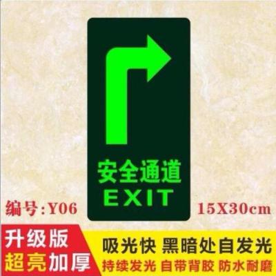 安全出口夜光贴夜光墙贴安全出口墙贴安全出口指示牌安全通道标识 Y06一包10张