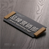 办公室牌定制高档可更换科室牌指示牌公司部标示牌君艺标识牌 中灰色 28x11cm