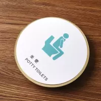 新款亚克力男女卫生间标识牌厕所牌wc公共洗手间牌茶水间指示牌个性创意来也匆匆去也冲冲贴近文 31号款座便 20x20cm