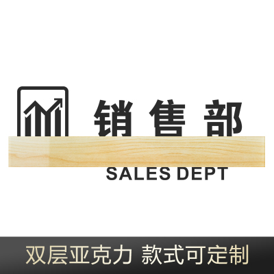 牌定制亚克力标识牌办公室个性牌子总经理室科室牌指示牌创意会议室挂牌仓库标牌财务室经理 LK-106销售部 30x11cm