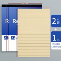 便签本a4空白稿纸a5便携笔记本记事本a6演纸学生用打纸上翻小本子演算工程计划清单办公记账本 A6(2本)+大号便签贴