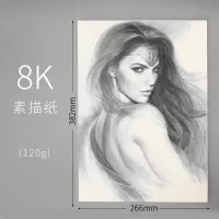 8开素描纸美术生专用4k素描纸画画纸4开素描纸8k学生用八开素描纸水彩 -素描纸8K/40张【120g】（买2送1同款）