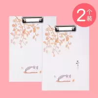 a4文件夹纸质写字文件夹板学生用试卷夹整理卷子收纳神器文具可爱少女心垫板小清质写字板夹多功能 树下的猫-桔色(2本)