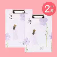 a4文件夹纸质写字文件夹板学生用试卷夹整理卷子收纳神器文具可爱少女心垫板小清质写字板夹多功能 那季所见-紫色(2本)