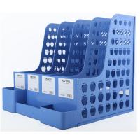 四栏文件架带笔筒加厚收纳架文件框资料架文件栏