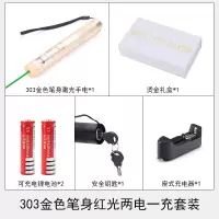 303激光灯售楼部红外线激光手电教学笔驾校指引红光绿光教鞭笔 绿光金杆二电一充送满天星头