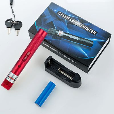 激光手电镭射灯绿光满天星教鞭远射教练教学红外线售楼部沙盘笔灯 绿光(外观红)一电一充彩盒装