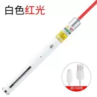 射灯笔绿光激光手电 激光灯红外线激光沙盘笔usb充电激光售楼笔 红光[烤漆白色+USB线]