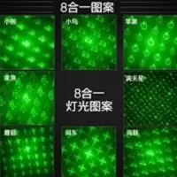 激光手电绿光激光灯教鞭笔镭射灯绿外线远射售楼部沙盘笔 一电一充盒装+一头八图黑色
