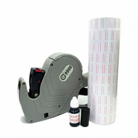 第五代单排打码机标价机 超市价格标签打价机 生产日期数字价签机 灰色打码机+10卷通用纸+墨轮+墨液