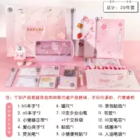 高档开学文具套装礼盒学习用品大礼包初中高中大学生送礼品袋 樱花礼袋版4