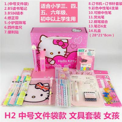 中学生小学生礼盒初中学习用品文具套装生日礼品奖品 H2文件袋女款
