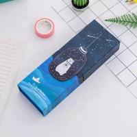 创意日韩文具盒内带小镜子男女简约多功能折叠笔筒中小学生铅笔袋 折叠星空 C