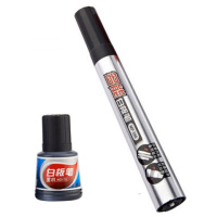 12支装mp396可加墨水白板笔 多能可擦水性笔 自带备用笔头 黑色/6支白板笔+1瓶墨水