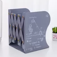 可伸缩书立架中号折叠书夹书靠书挡书立三栏大号学生卡通创意加厚 力学灰色
