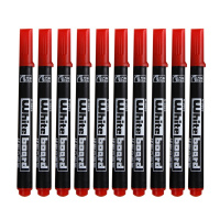 白板笔0603儿童安全无毒可擦办公迷你细水性小白板笔黑蓝红 红色10支