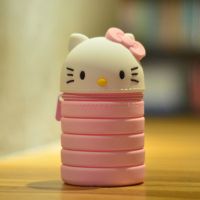 笔袋女布朗熊硅胶笔筒网红文具可爱卡通男女生情侣文具铅笔盒 KT猫减压笔筒