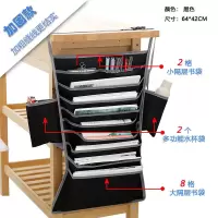 课桌收纳袋学生挂书袋加厚大容量高中生课桌收纳神器多功能书立 加固款黑色[送绕桌防滑带]
