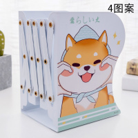 书架简易桌上学生书立可伸缩书立架少女心高中生简约韩版可爱书夹 蓝色头巾大脸狗