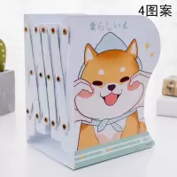 书架简易桌上学生书立可伸缩书立架少女心高中生简约韩版可爱书夹 蓝色头巾大脸狗