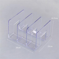 亚克力透明书立学生桌面收纳分隔架书档书架办公资料架 三联书立