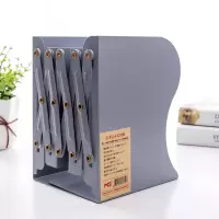 可伸缩书立架学生折叠书夹书靠书挡书立创意高中生简易桌上放书架 全灰色(加大号)