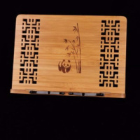 学生看书架临帖读书架书立神器阅读架多功能竹书本字帖架ipad支架 复古大号熊猫翠竹39*28*1CM