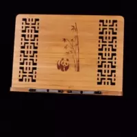学生看书架临帖读书架书立神器阅读架多功能竹书本字帖架ipad支架 复古大号熊猫翠竹39*28*1CM